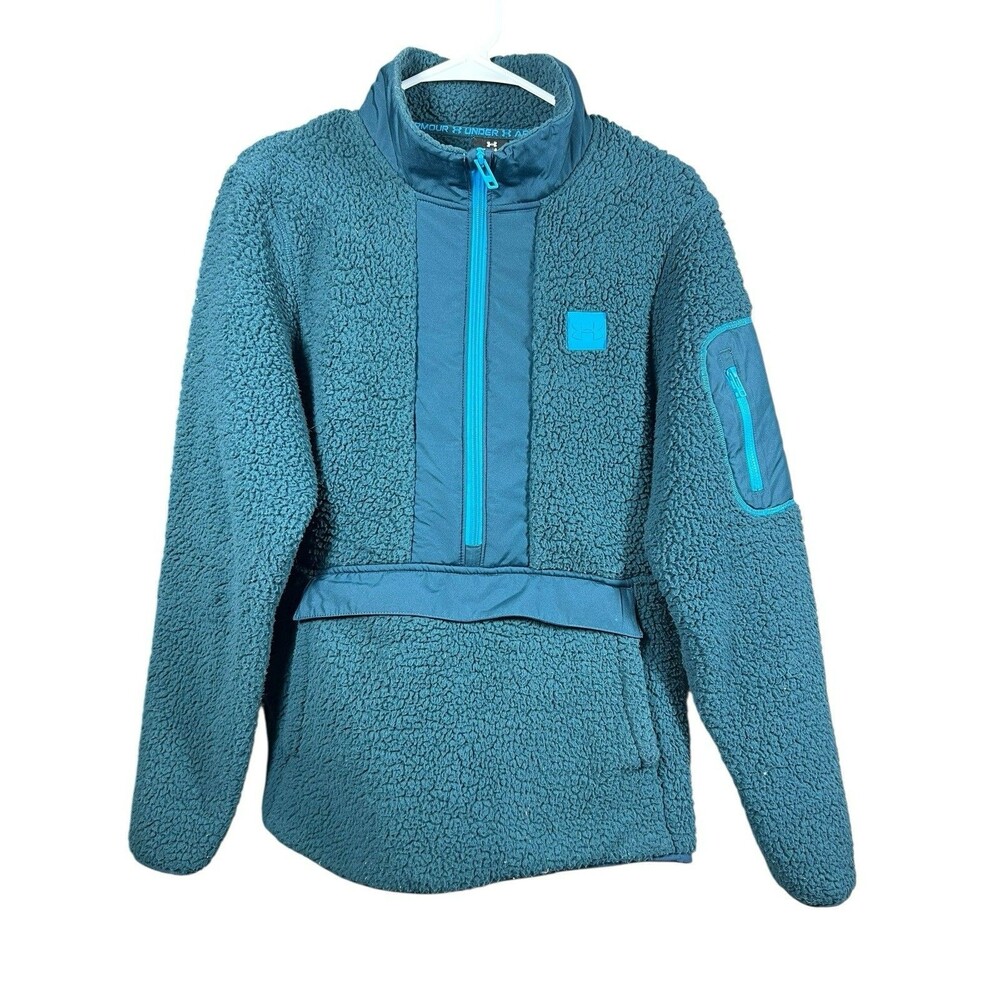 Under Armour Blue Sherpa Fleece Half Zip Jacket Men’s M Warm Outdoor
